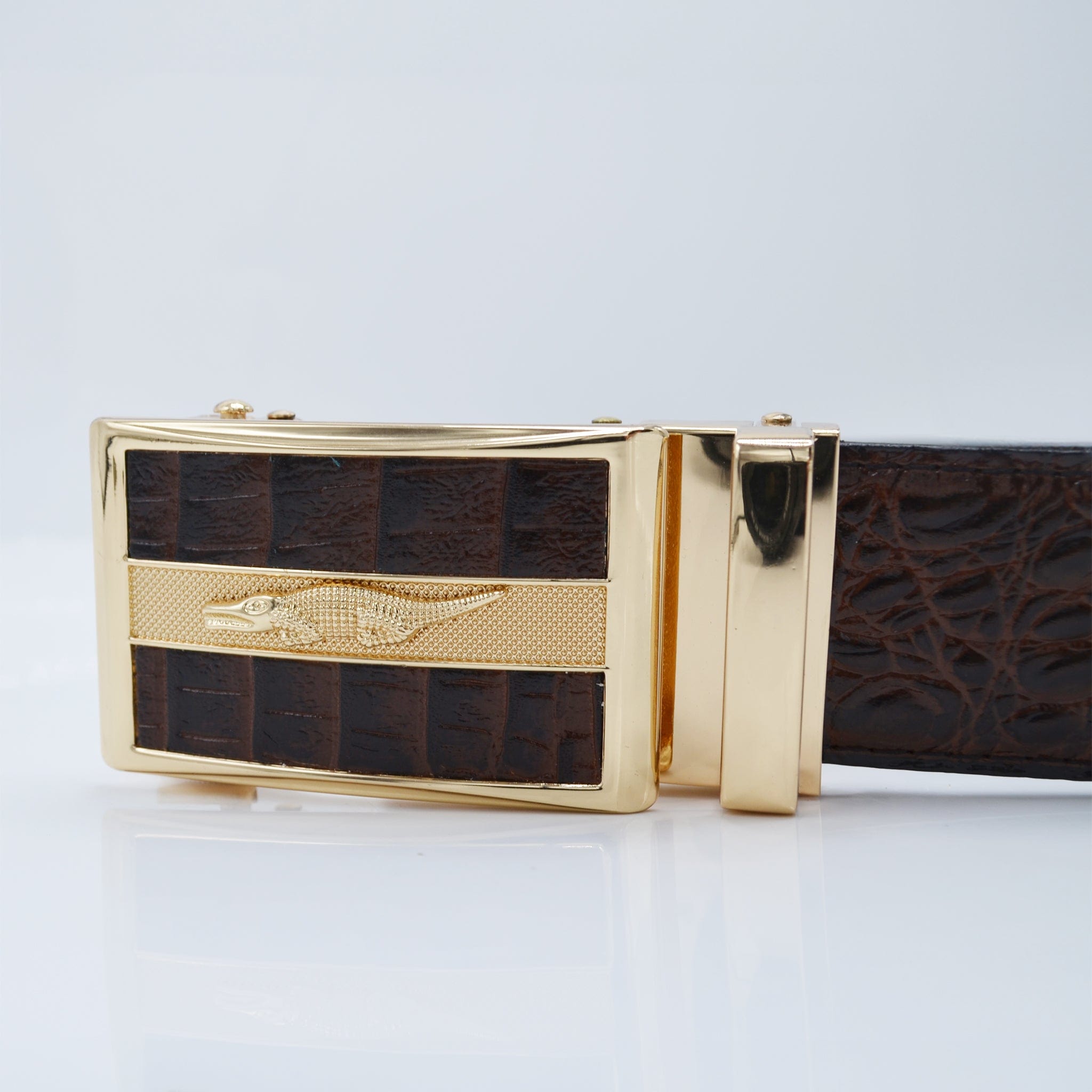MilanoMensWear Belts GENUINE LEATHER BELT/DK.BROWN