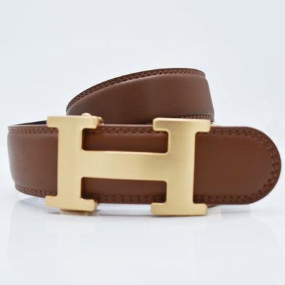 MilanoMensWear Belts GENUINE LEATHER BELT/LT. BROWN