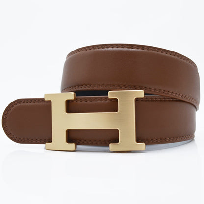 MilanoMensWear Belts GENUINE LEATHER BELT/LT. BROWN
