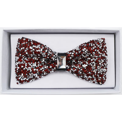 MilanoMensWear BT SILVER/RED SPECIAL OCASSION BOWTIE