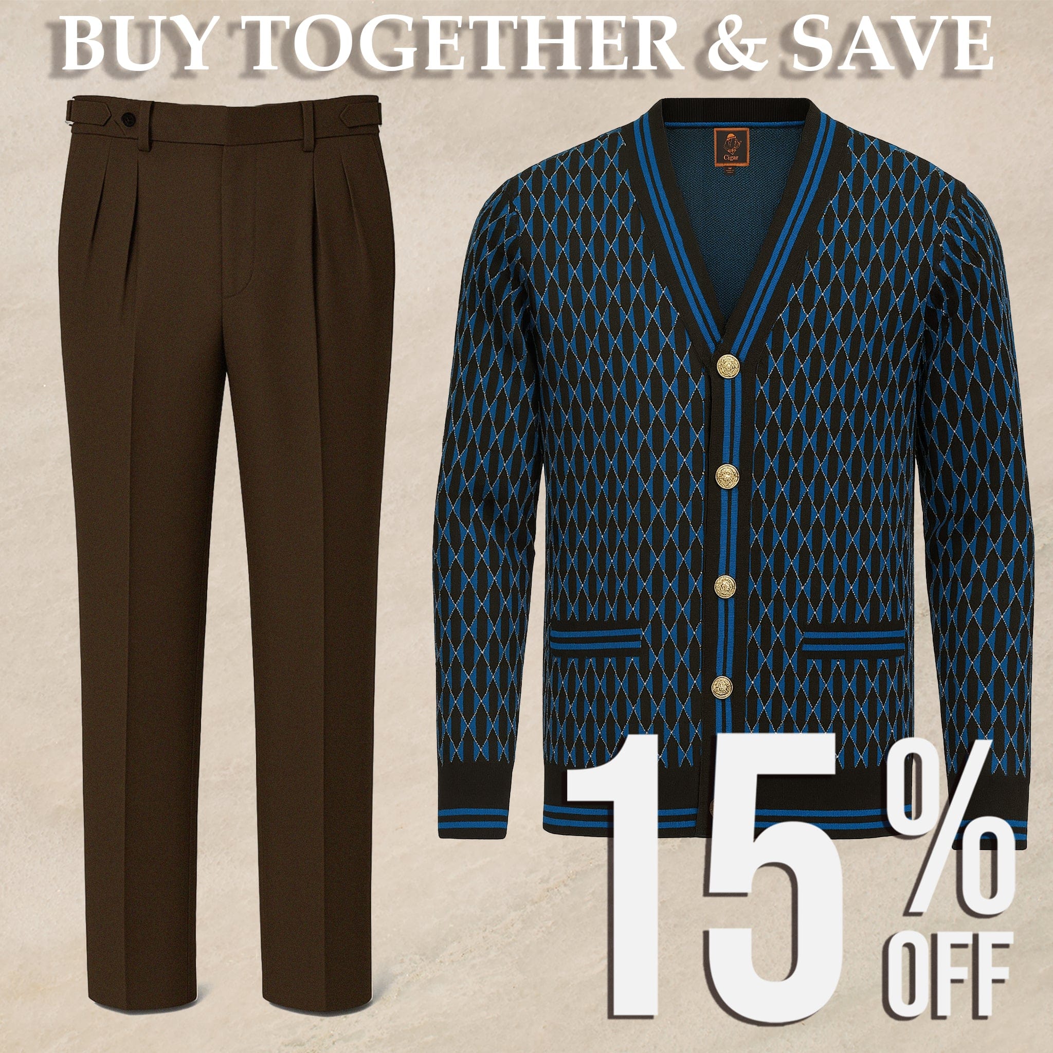 MilanoMensWear BUNDLE:BROWN //BLUE