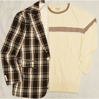 MilanoMensWear BUNDLE/BROWN & OFFWHITE TOP