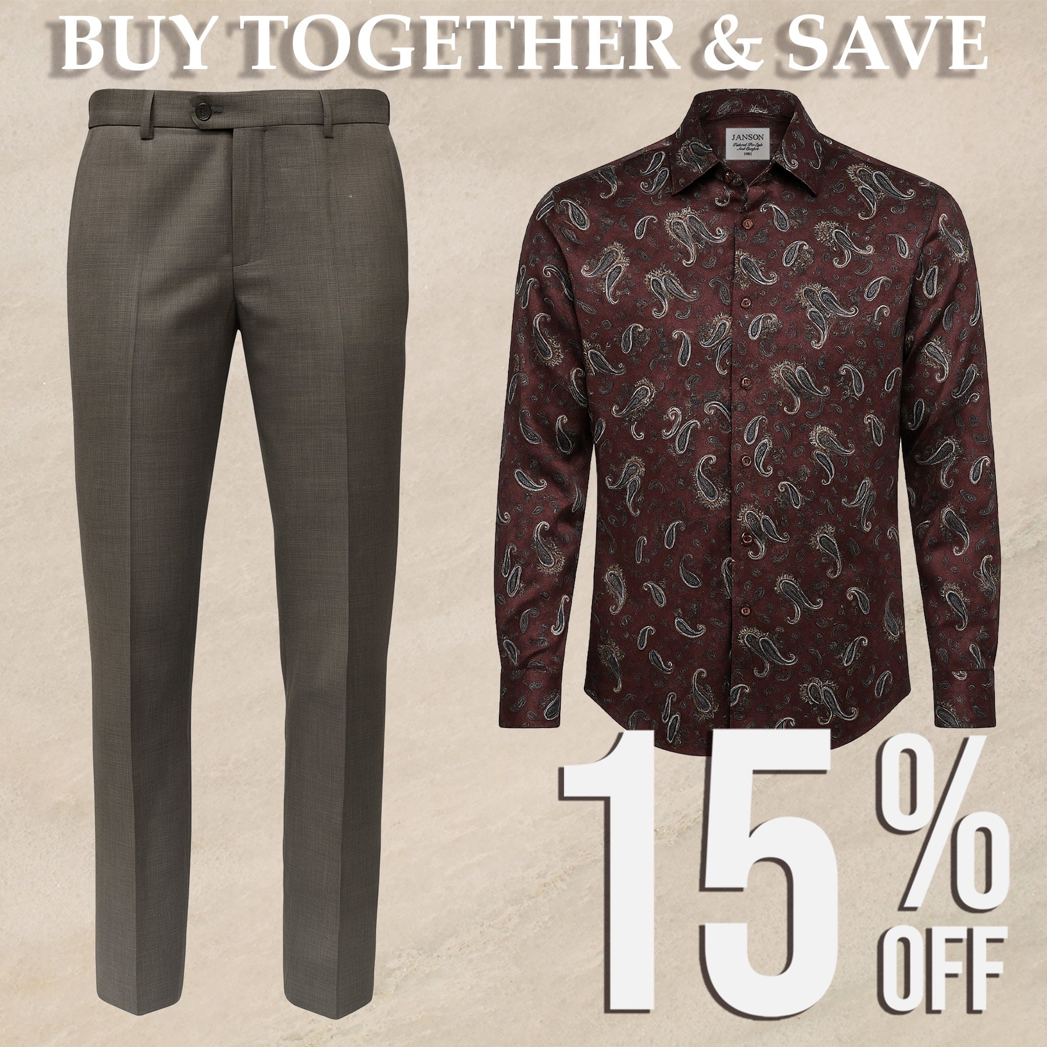 MilanoMensWear BUNDLE:BURGUNDY//GRAY