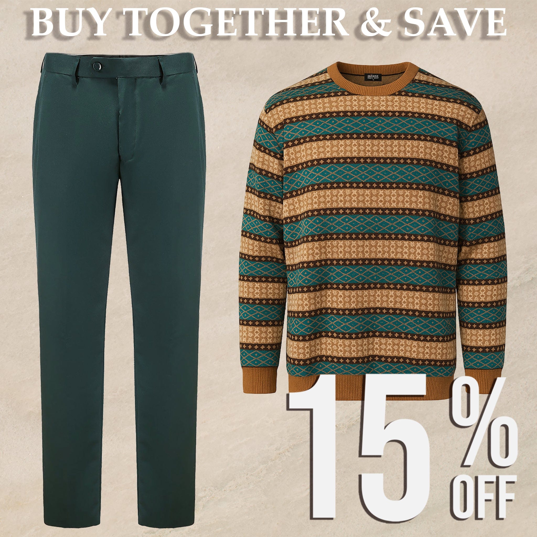 MilanoMensWear BUNDLE:CAMEL//HUNTER GREEN