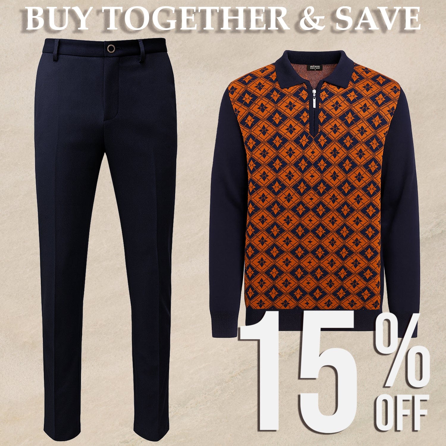 MilanoMensWear BUNDLE:CAMEL//NAVY