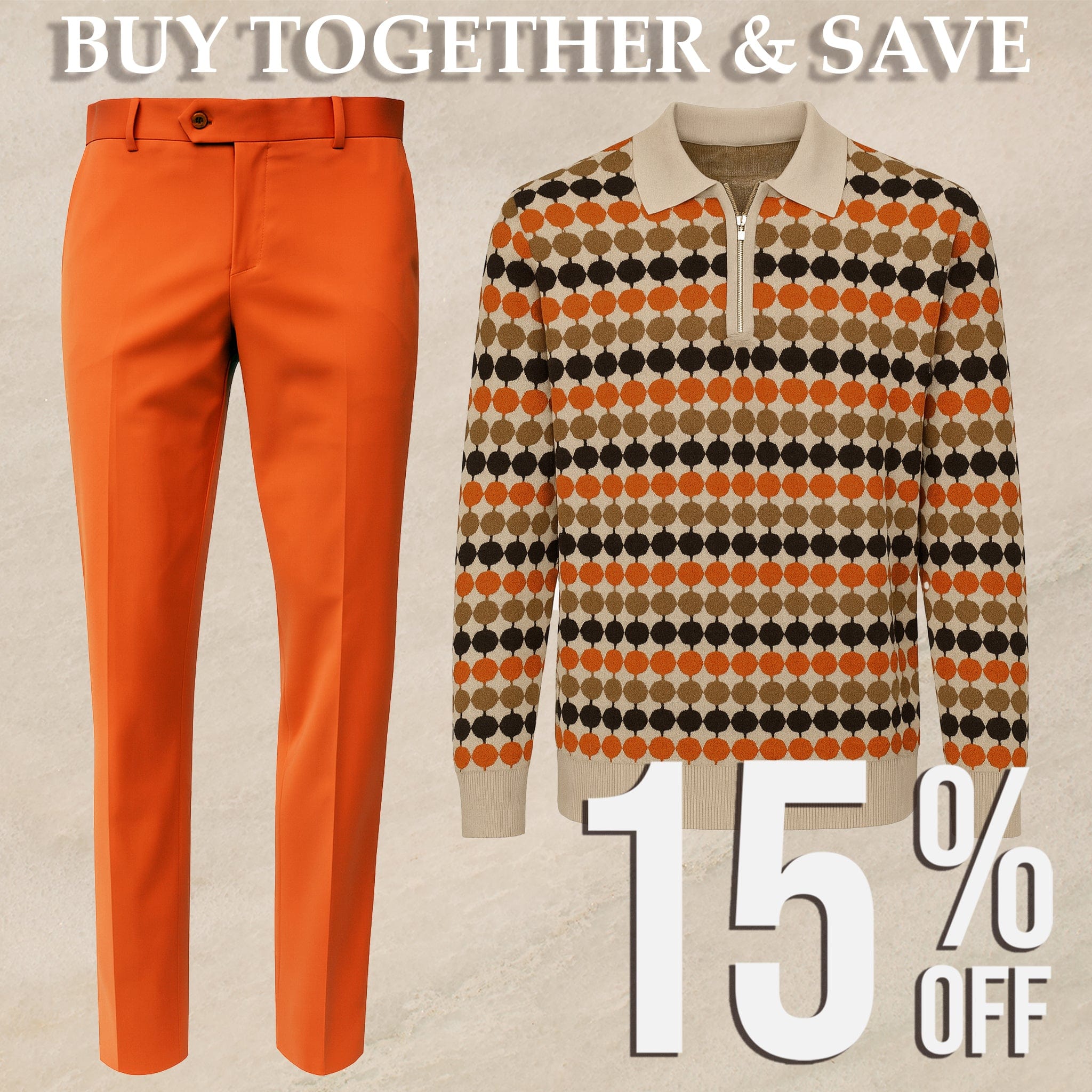 MilanoMensWear BUNDLE:ORANGE//TAN