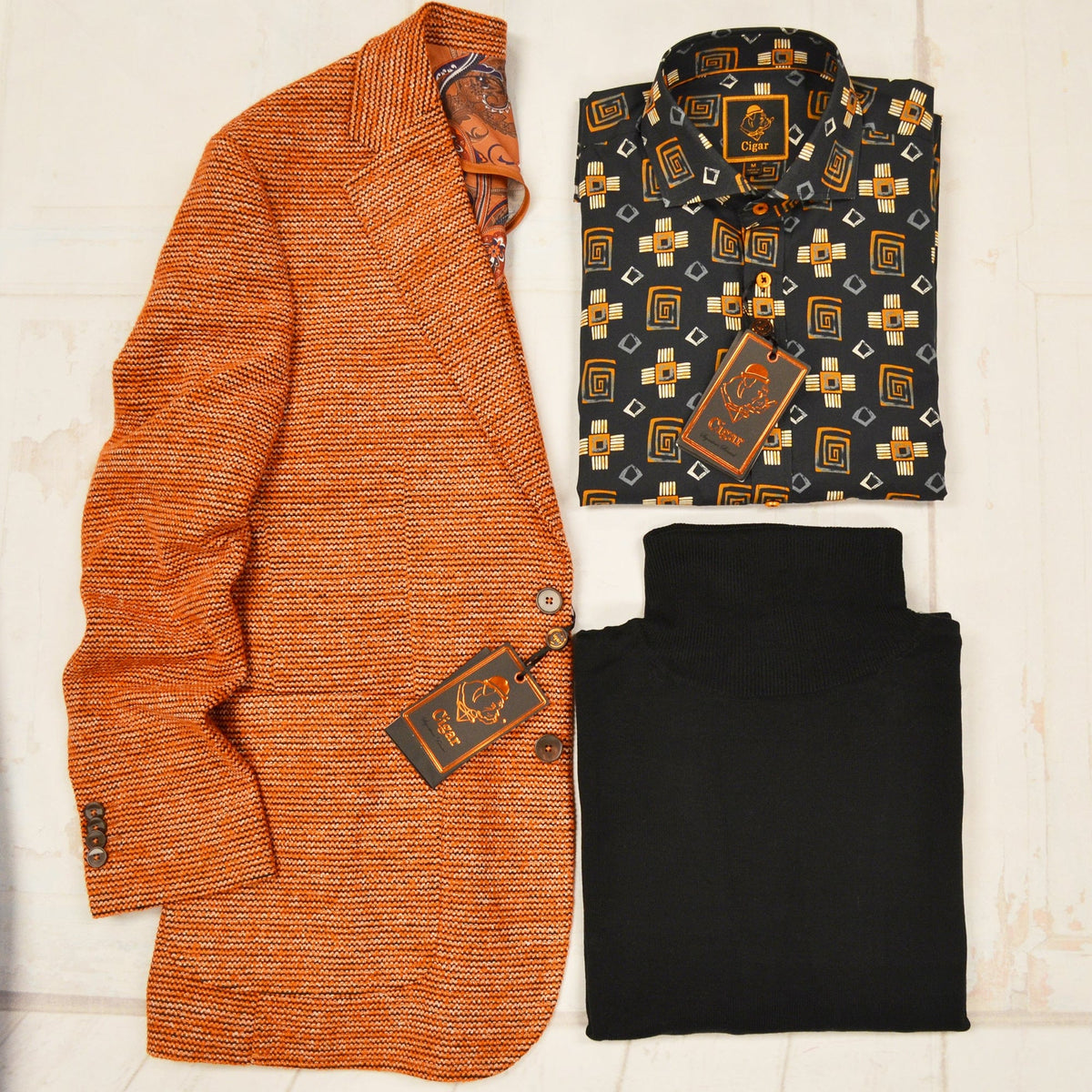 MilanoMensWear BUNDLE/RUST & BLACK