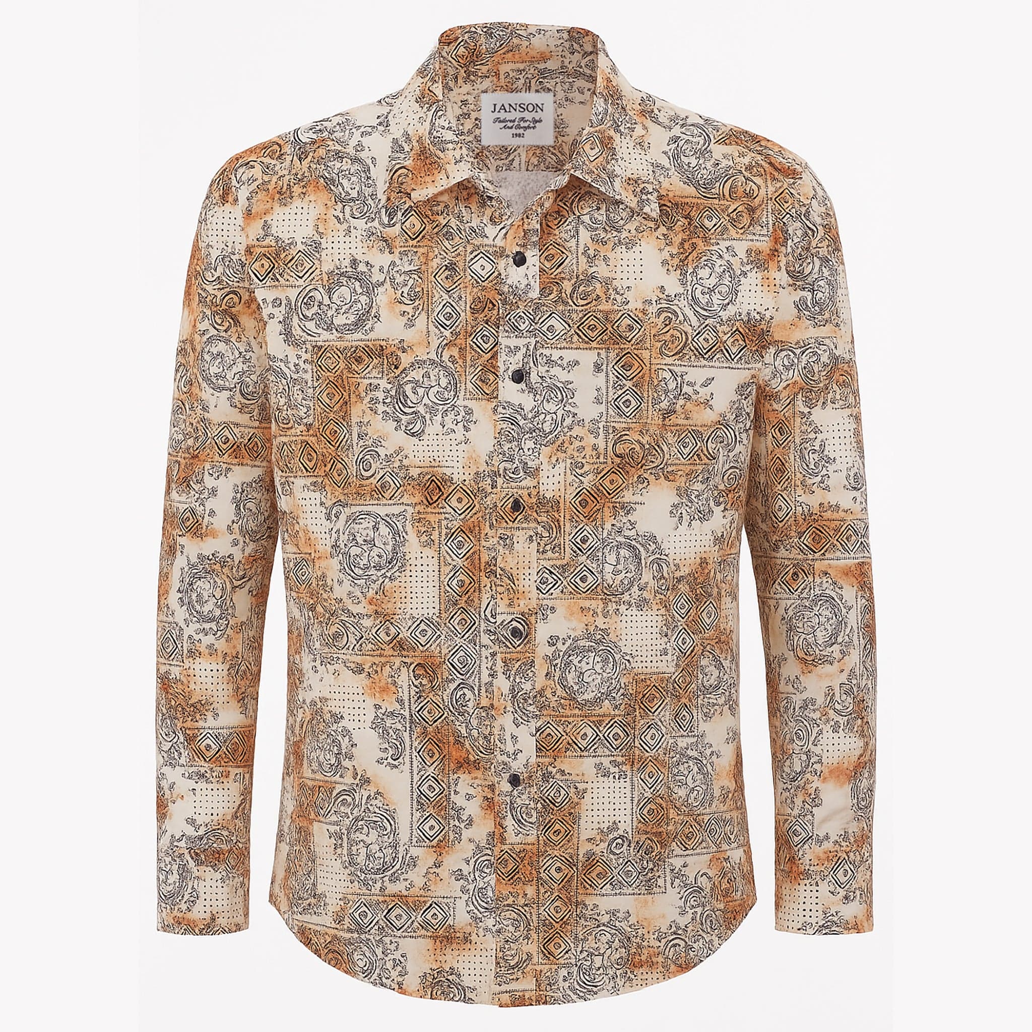 MilanoMensWear S AL M Janson Sport Shirt-100% Cotton Satin Finish, European Made