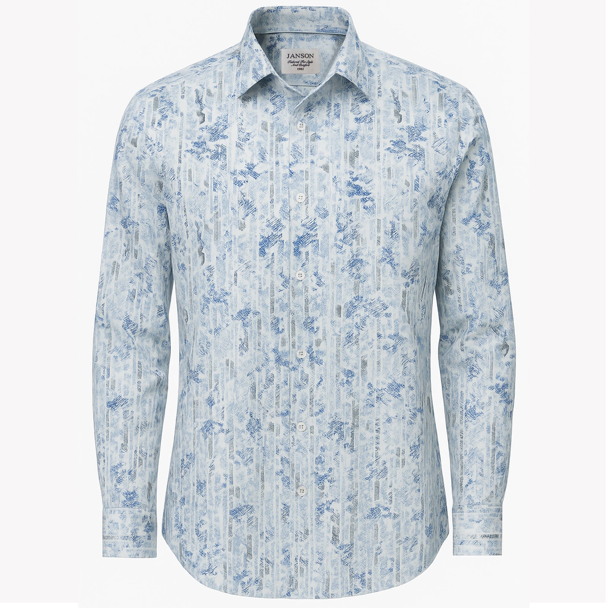 MilanoMensWear S AL M Janson Sport Shirt-100% Cotton Satin Finish, European Made