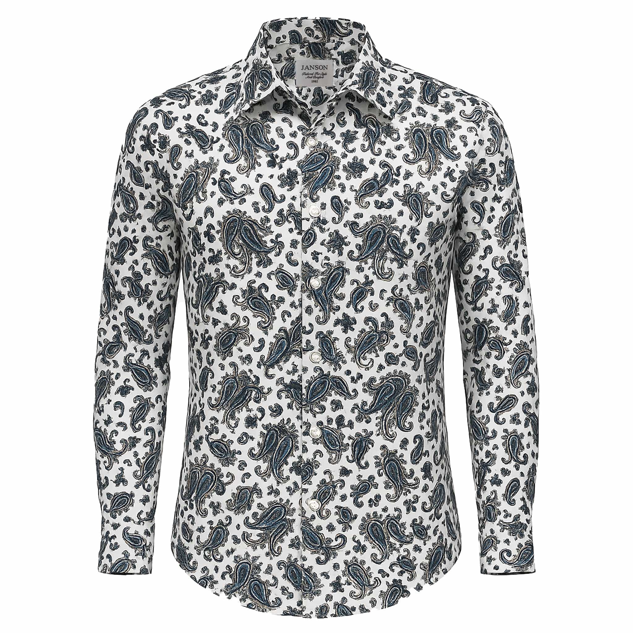 MilanoMensWear S AL M Janson Sport Shirt-100% Cotton Satin Finish, European Made