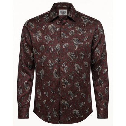 MilanoMensWear S AL M Janson Sport Shirt-100% Cotton Satin Finish, European Made