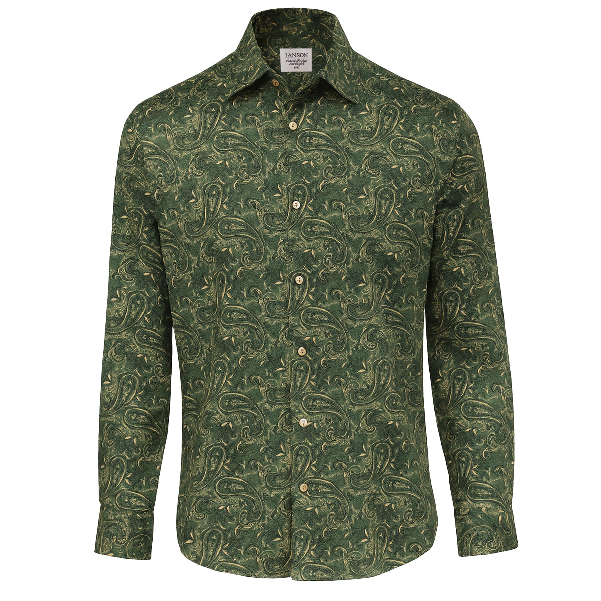 MilanoMensWear S AL M Janson Sport Shirt-100% Cotton Satin Finish, European Made