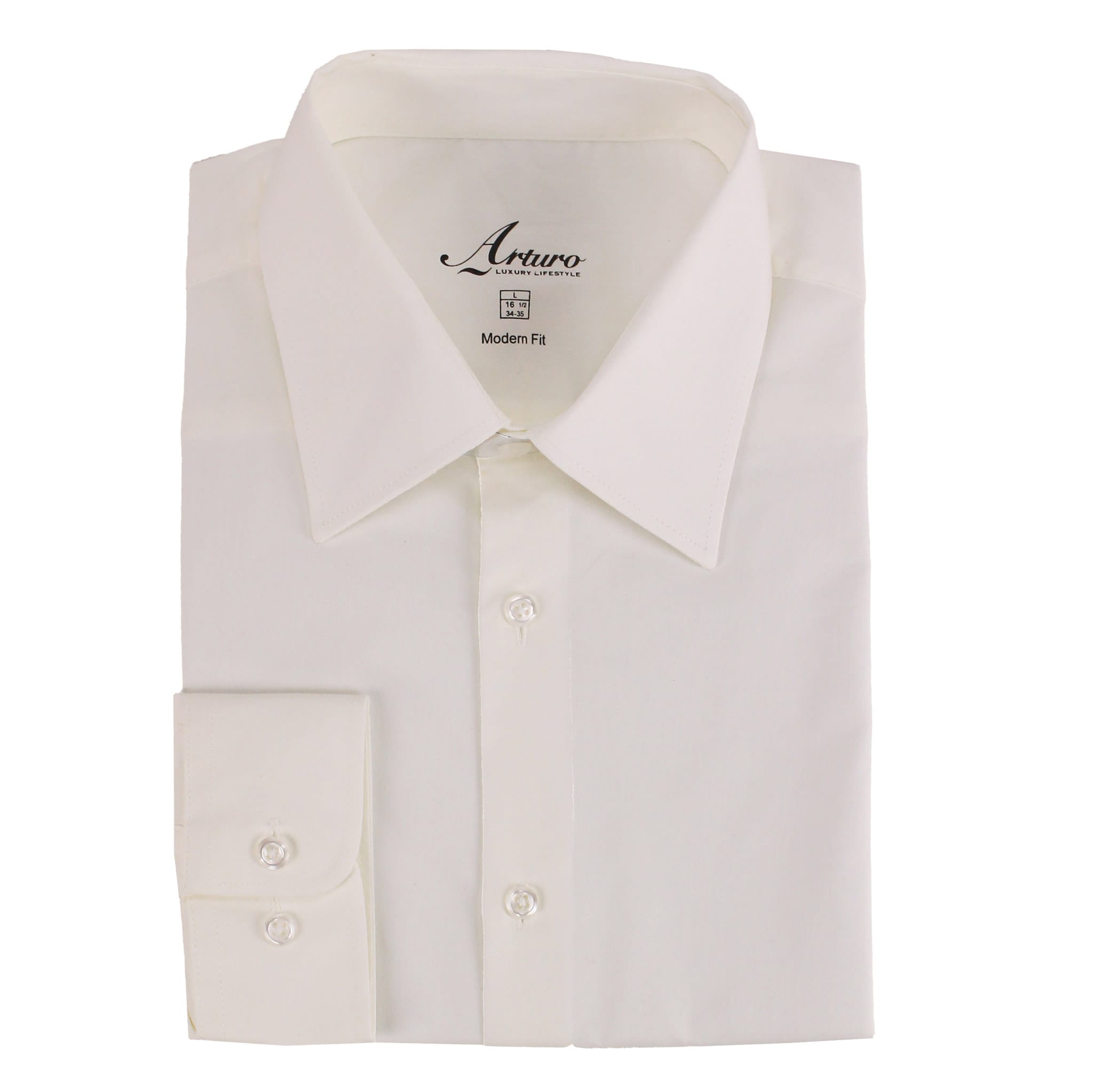MilanoMensWear S C IVORY / 15.5 DRESS SHIRT 32/33