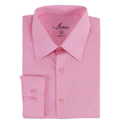 MilanoMensWear S C PINK / 15.5 DRESS SHIRT 34/35