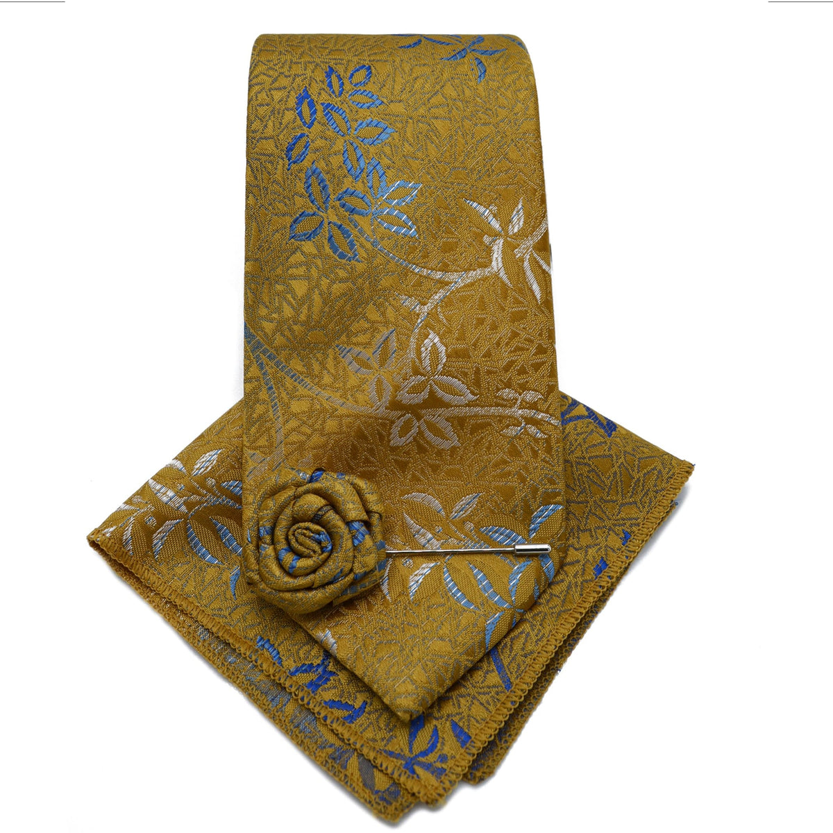 MilanoMensWear 4 TIE/HANKT WITH FLOWER PIN/FANCY