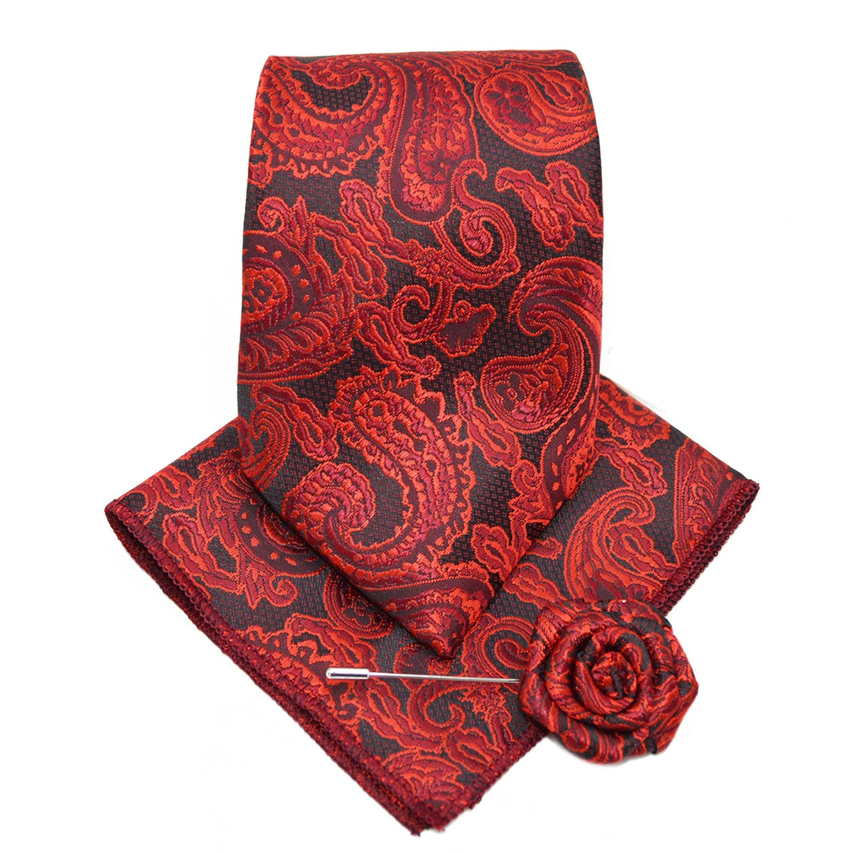 MilanoMensWear 15 TIE/HANKT WITH FLOWER PIN/FANCY