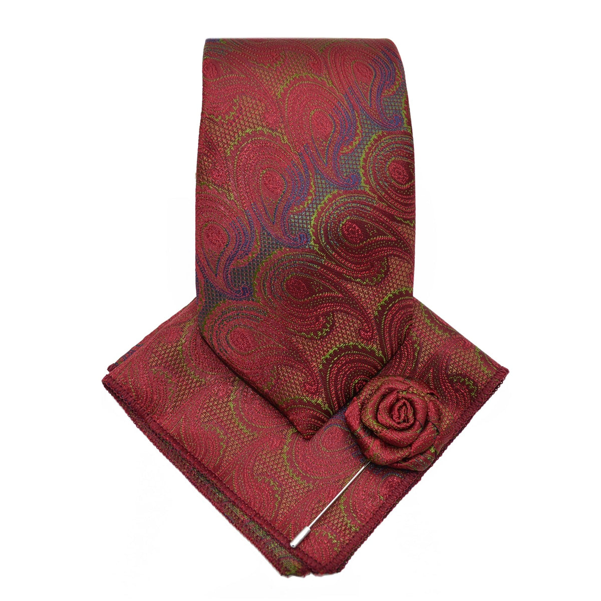 MilanoMensWear 5 TIE/HANKT WITH FLOWER PIN/FANCY