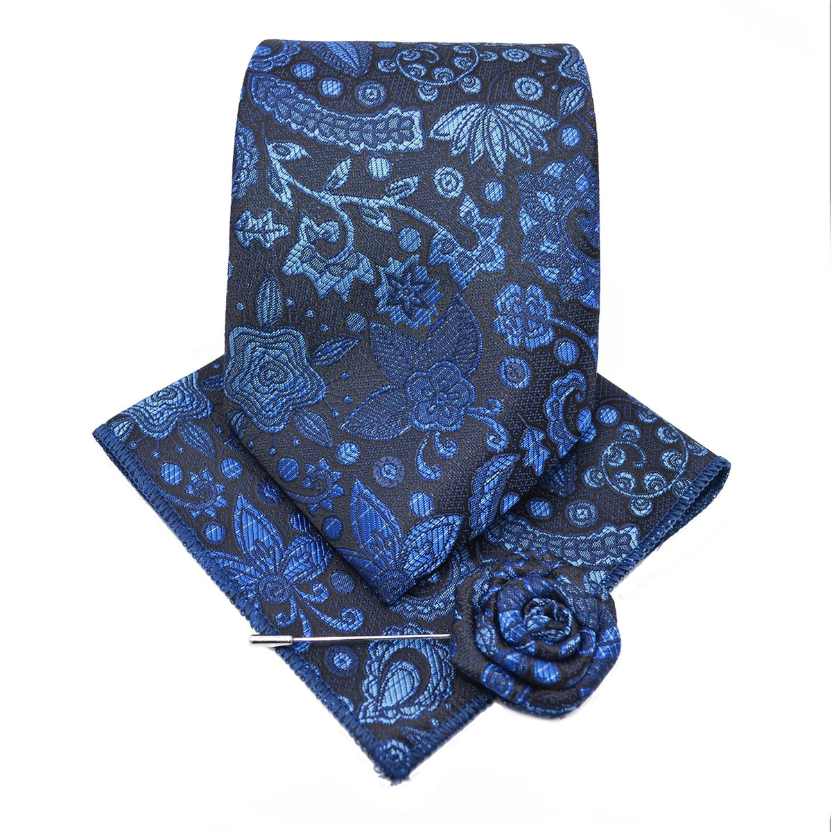 MilanoMensWear 8 TIE/HANKT WITH FLOWER PIN/FANCY