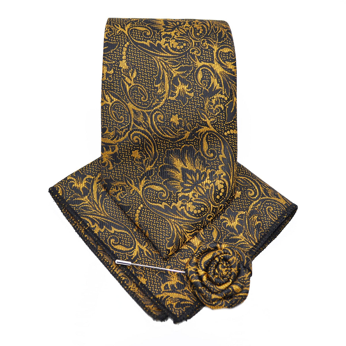 MilanoMensWear 10 TIE/HANKT WITH FLOWER PIN/FANCY