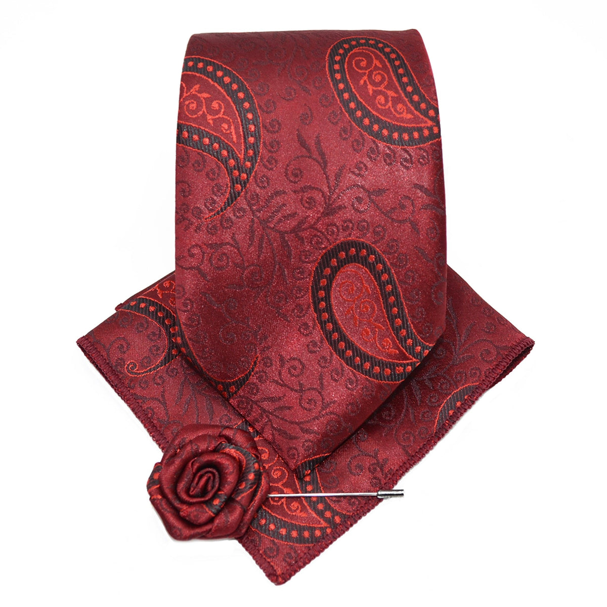 MilanoMensWear 7 TIE/HANKT WITH FLOWER PIN/FANCY