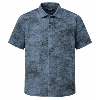 MONTERO INT., INC. S A S BLUE / SM Modern Pattern Short sleeve Shirt/Lc-100-s