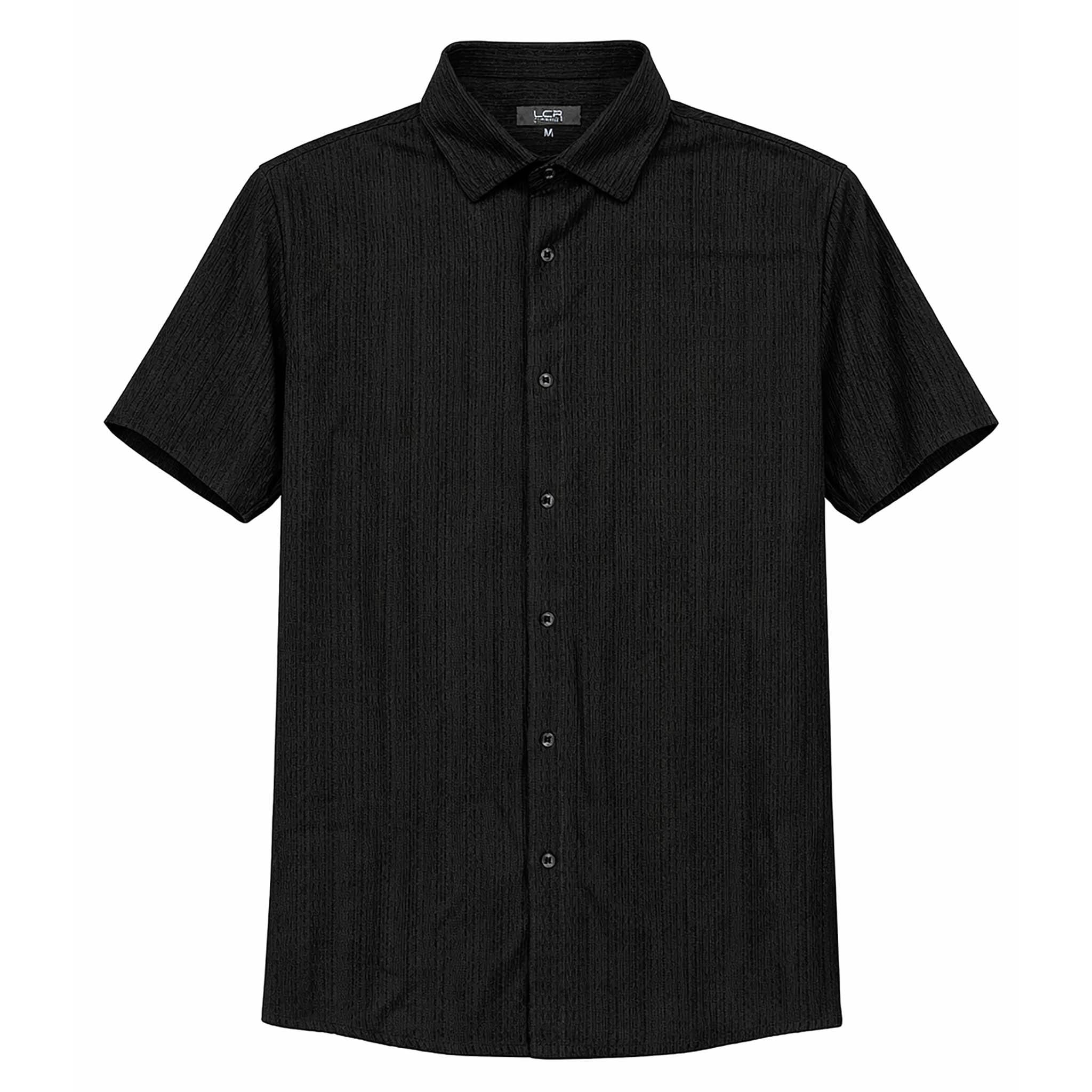 MONTERO INT., INC. S A S BLACK / SM Modern Pattern Short sleeve Shirt/Lc-102-s