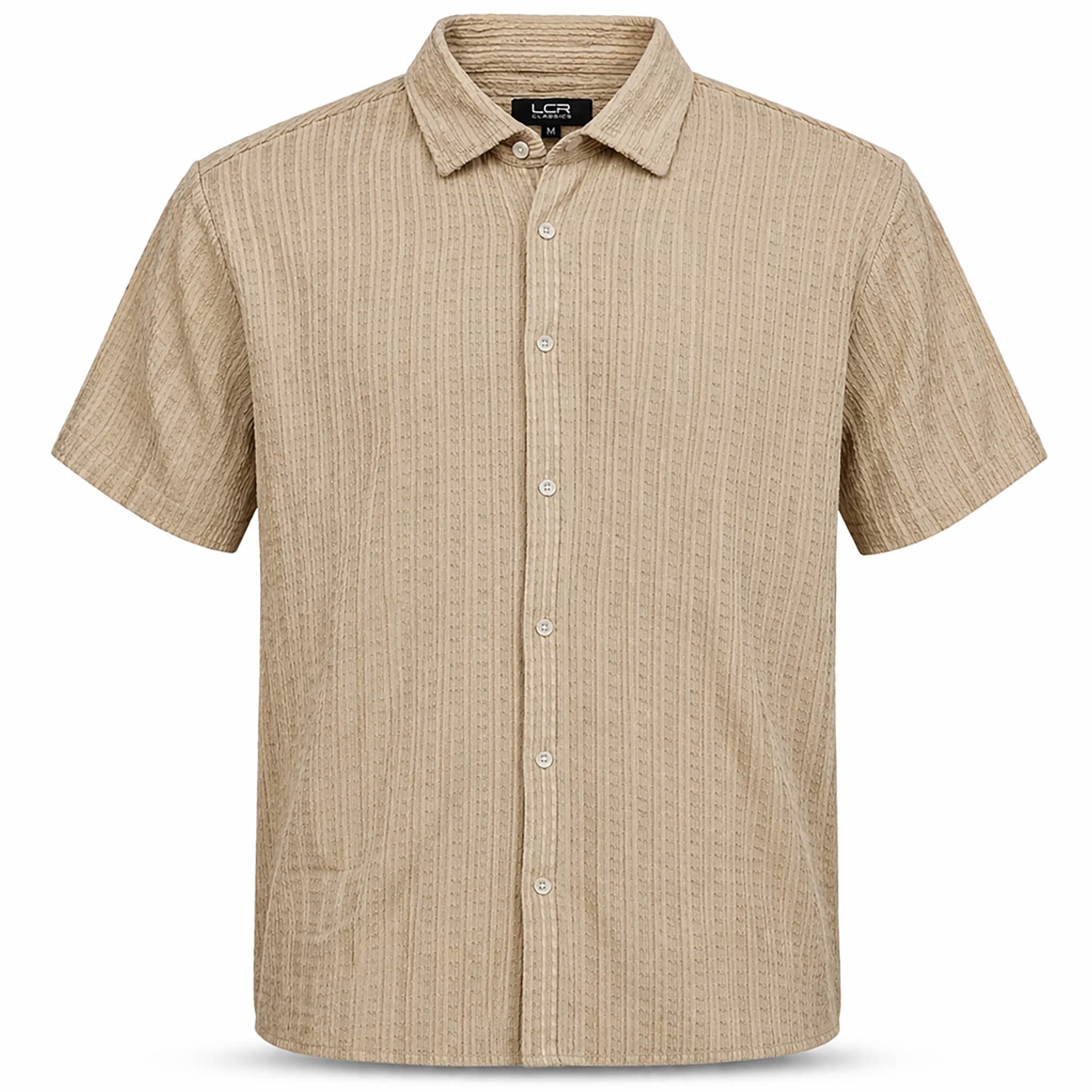 MONTERO INT., INC. S A S BEIGE / SM Modern Pattern Short sleeve Shirt/Lc-102-s