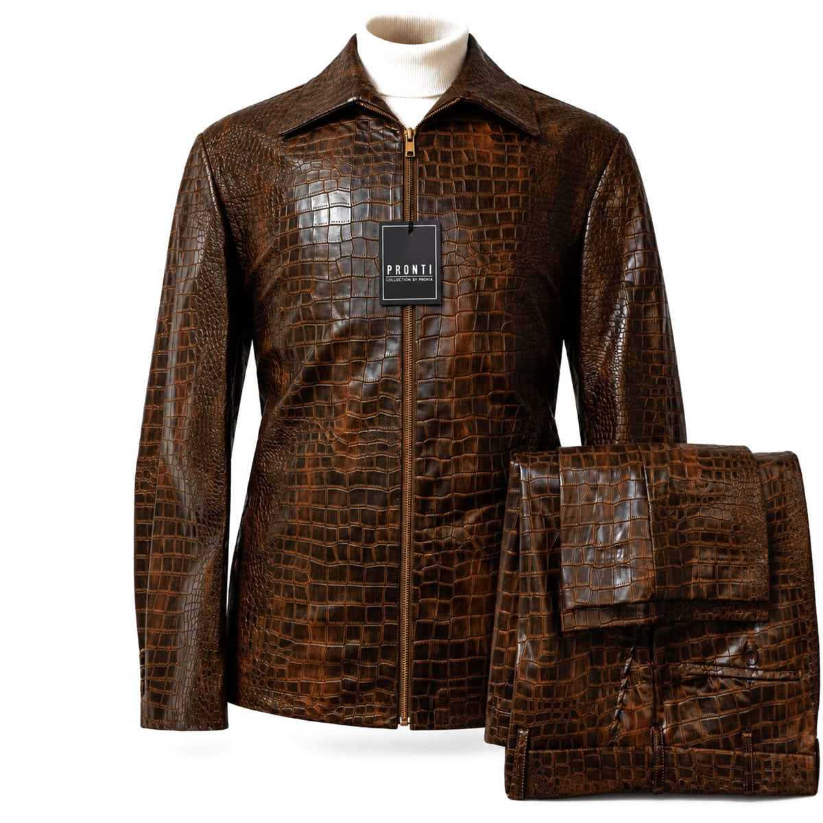 PHITA INTERNATIONAL CORP O F L Pronti Men’s Crocodile-Textured Walking Suit-Bp8107