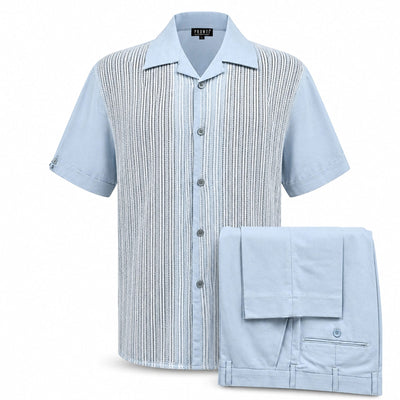 PHITA INTERNATIONAL CORP O F S BLUE / LARG Pronti 2-Piece Short Sleeve Set Sp8613