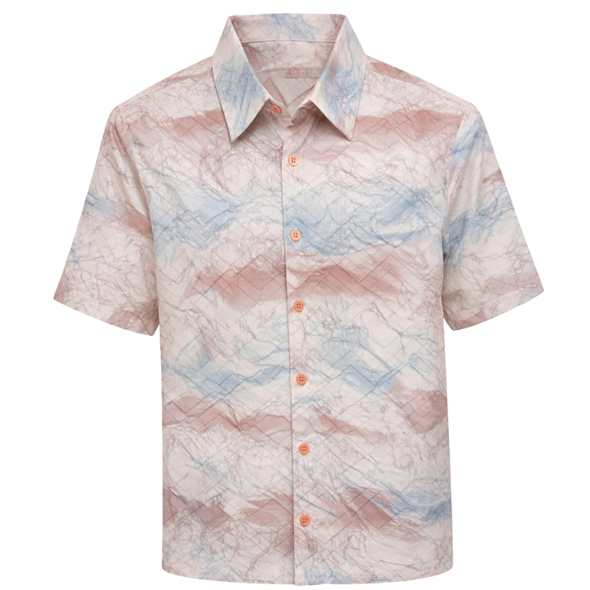 PHITA INTERNATIONAL CORP S A S MAUVE / SM PRONTI  Abstract Print Short Sleeve Shirt for Men/S1944