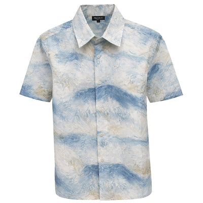 PHITA INTERNATIONAL CORP S A S BLUE / SM PRONTI  Abstract Print Short Sleeve Shirt for Men/S1944