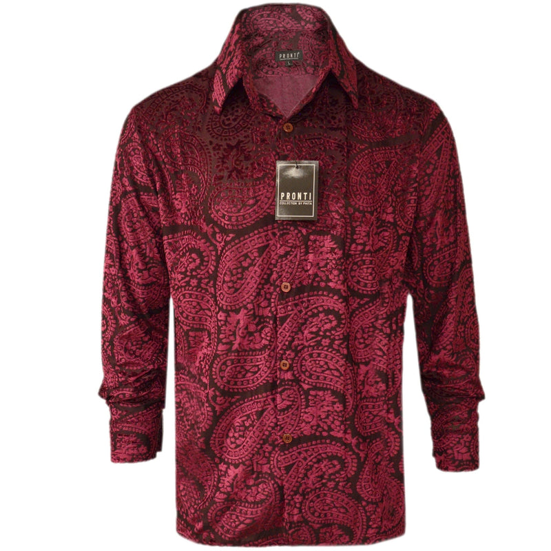 PHITA INTERNATIONAL CORP S AL BURGUNDY / MED PRONTI SPORT SHIRT/S6839