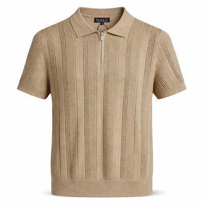 PHITA INTERNATIONAL CORP T P S SHELL / SM Phita Pronti Short Sleeve Knit Polo Zip Shirt for Men-K2033