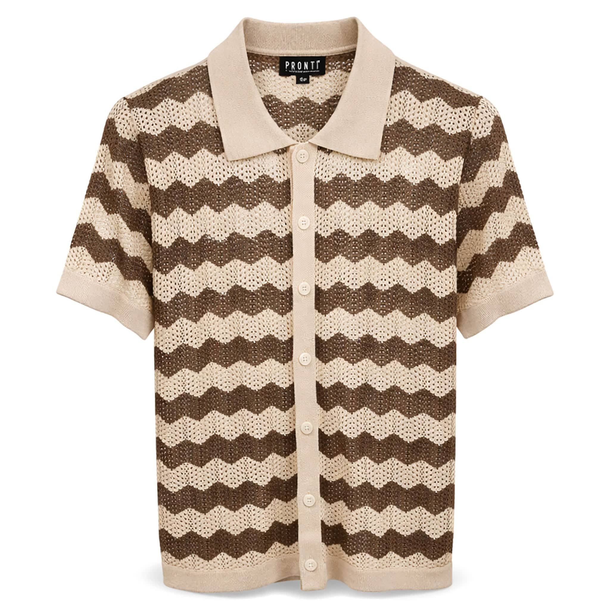 PHITA INTERNATIONAL CORP T P S MOCHA / SM PRONTI Lugg  Knit Short Sleeve Shirt for Men / K2032