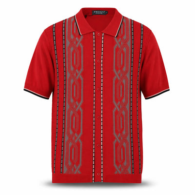 PHITA INTERNATIONAL CORP T P S RED / SM Pronti Short Sleeve Pattern Knit Shirt-K2018