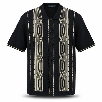 PHITA INTERNATIONAL CORP T P S BLACK / SM Pronti Short Sleeve Pattern Knit Shirt-K2018