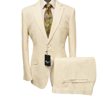 PHITA INTERNATIONAL CORP U SS NATURAL / 38 REG CIELO LINEN SUIT/BP33261