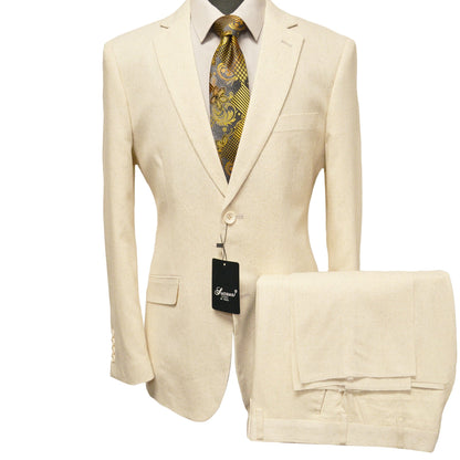 PHITA INTERNATIONAL CORP U SS NATURAL / 38 REG CIELO LINEN SUIT/BP33261