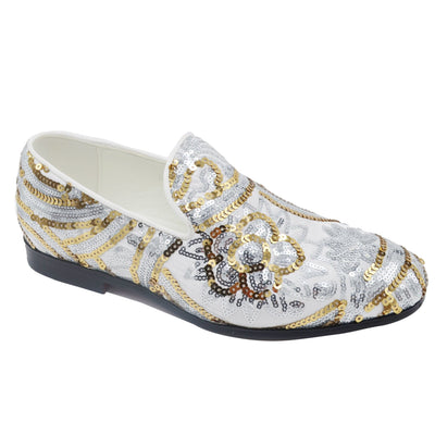 ROYAL SHOES USA X FT WHT/GLD / 7.5 ROYAL FASHION TUXEDO SHOES/Lf-8889