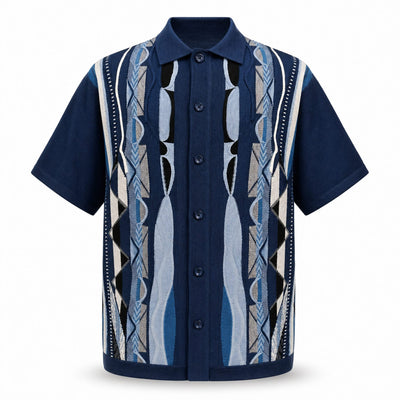 SAFIRE INC.(SILVERSILK) O F S Silversilk Short Sleeve Pattern Shirt and Pants Set for Men-21017