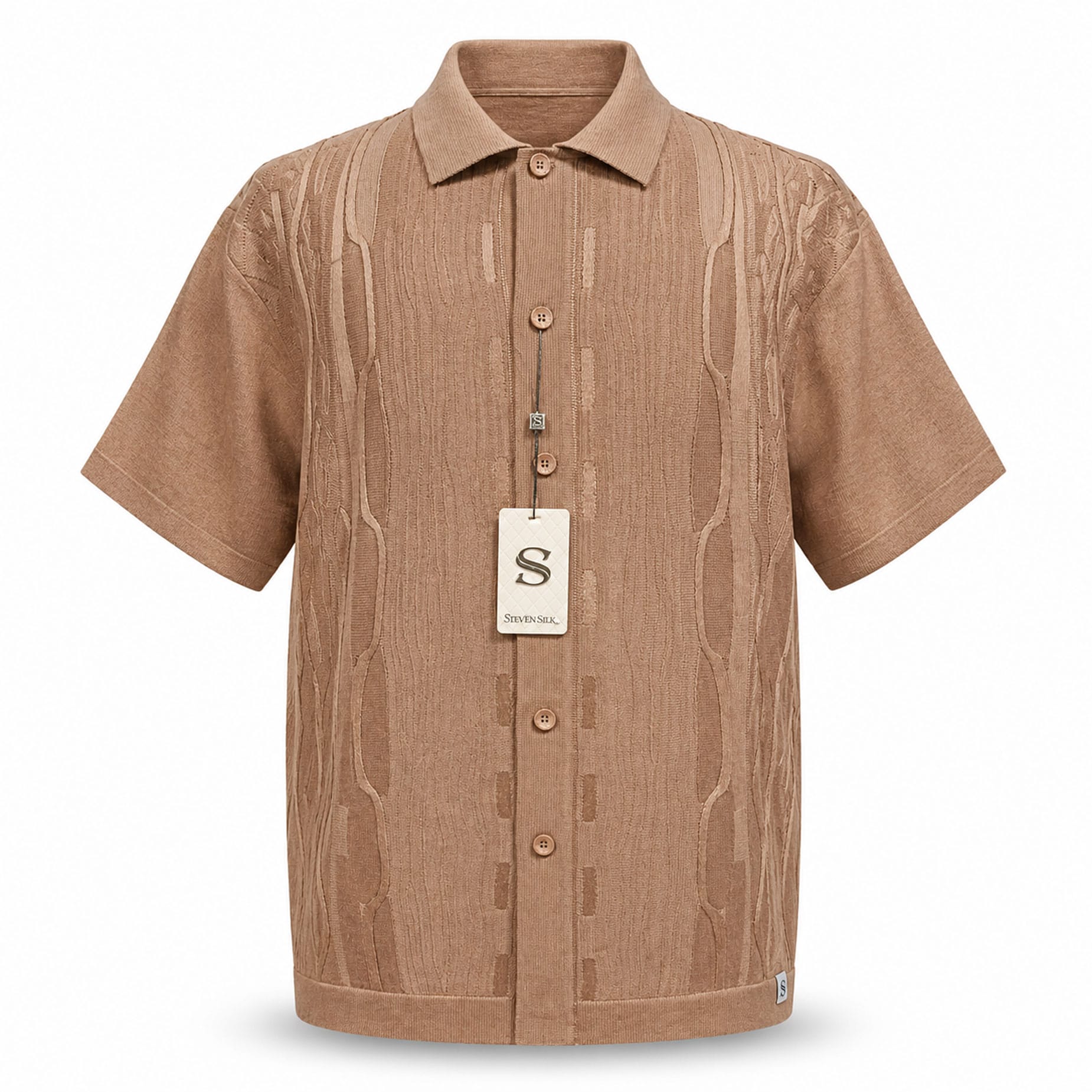 SAFIRE INC.(SILVERSILK) O F S Silversilk Short Sleeve Textured Shirt and Pants Set for Men-21001
