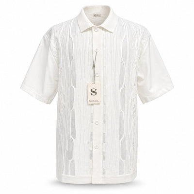 SAFIRE INC.(SILVERSILK) O F S Silversilk Short Sleeve Textured Shirt and Pants Set for Men-21001