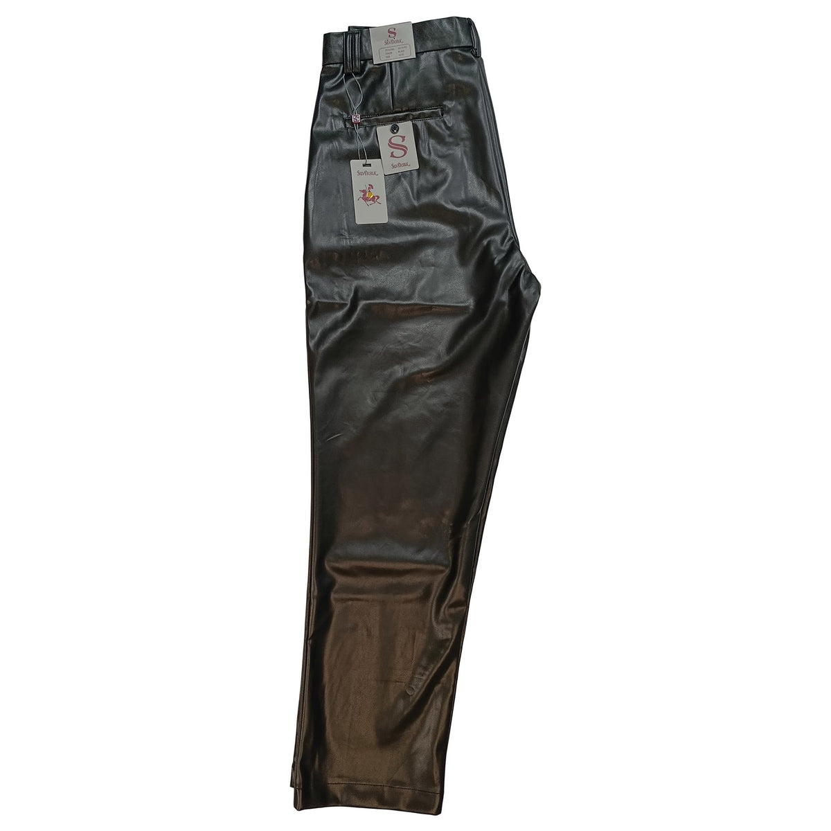 SAFIRE INC.(SILVERSILK) P C F SilverSilk LEATHER Flat-Front Pants-35170p
