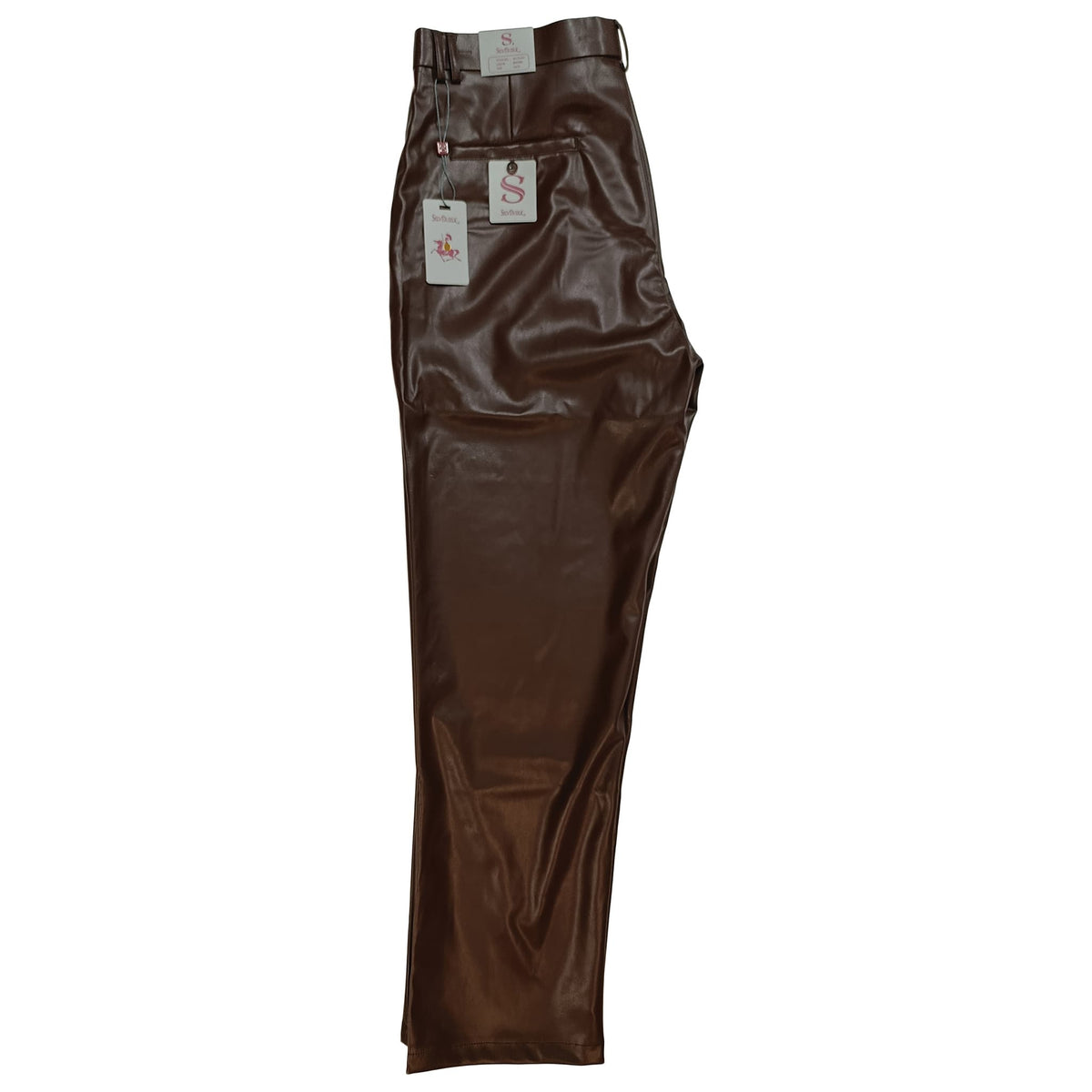 SAFIRE INC.(SILVERSILK) P C F SilverSilk LEATHER Flat-Front Pants-35170p