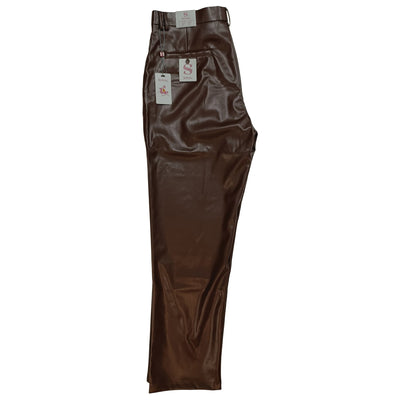 SAFIRE INC.(SILVERSILK) P C F SilverSilk LEATHER Flat-Front Pants-35170p
