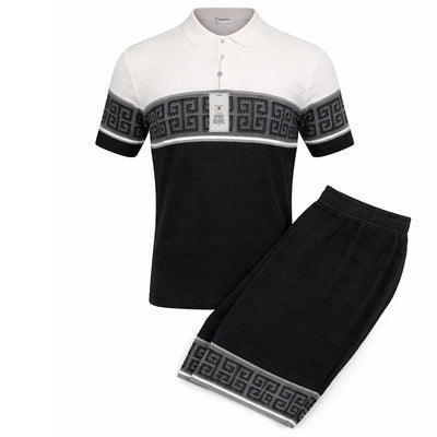 SAFIRE INC.(SILVERSILK) S S T WHITE / MED Stacy Adams Short Sleeve  Walking Suit Set 21000