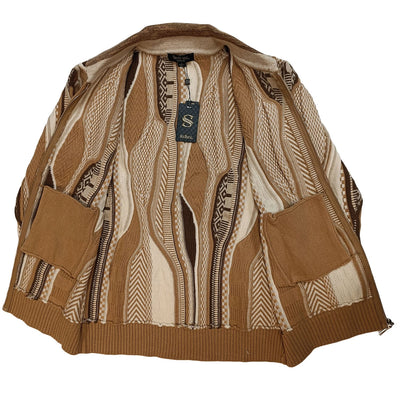 SAFIRE INC.(SILVERSILK) T K Men’s Patterned Full-Zip Sweater Jacket 32015