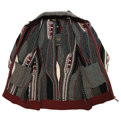 SAFIRE INC.(SILVERSILK) T K Men’s Patterned Full-Zip Sweater Jacket 32015