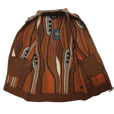 SAFIRE INC.(SILVERSILK) T K Men’s Patterned Full-Zip Sweater Jacket 32015