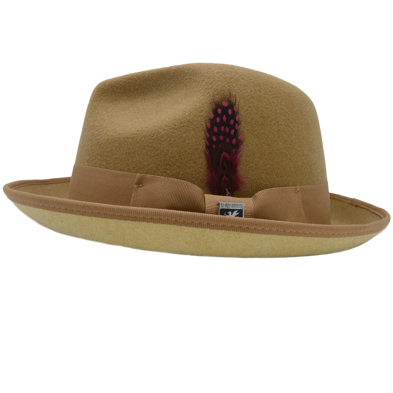 STACY ADAMS A HF CAMEL GT FEDORA BY STACY ADAMS/717